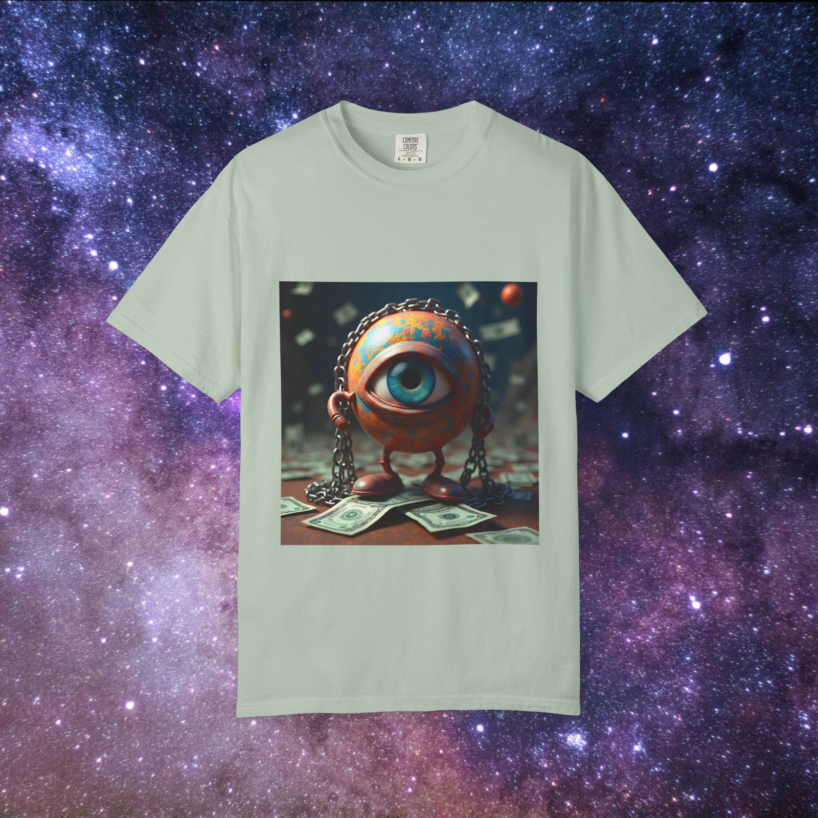 T-shirt "The World in Chains – Trippy Art on Capitalism & Control"