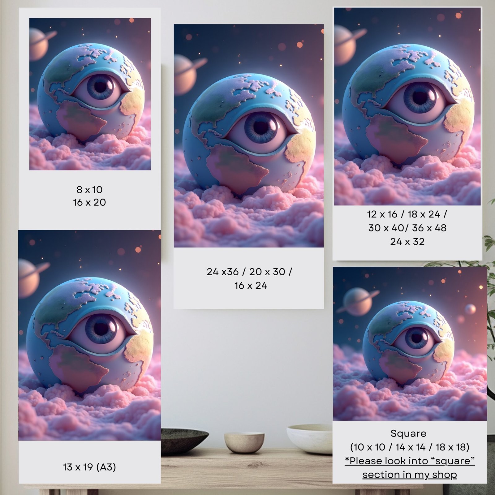 Poster "Dreaming Earth on Pink Clouds" - Image 3