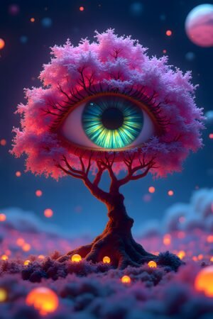 Poster "Cosmic Night Tree"