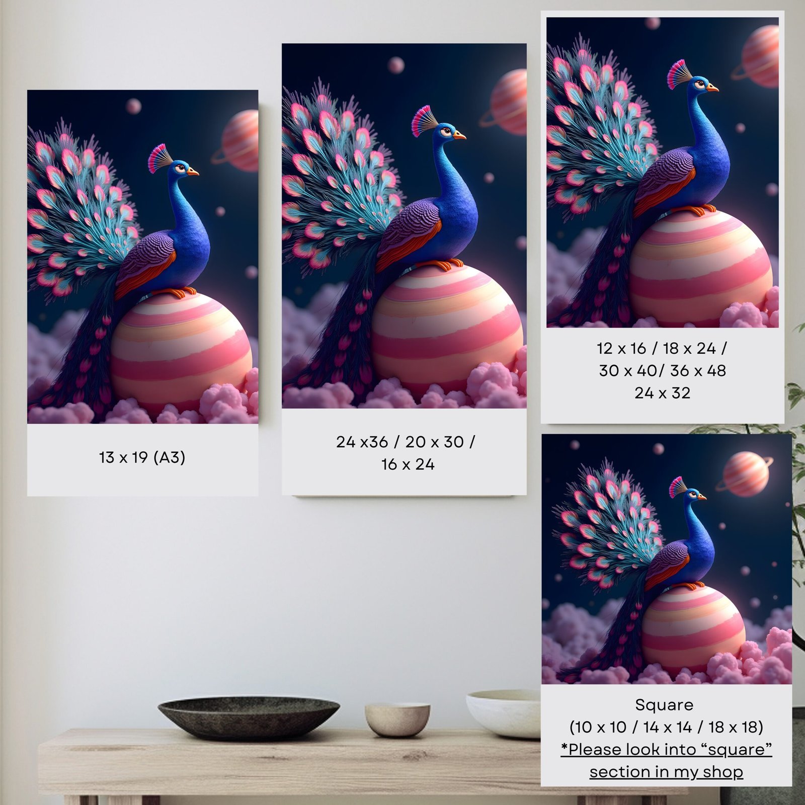 Poster "Peacock on Saturn" - Image 3