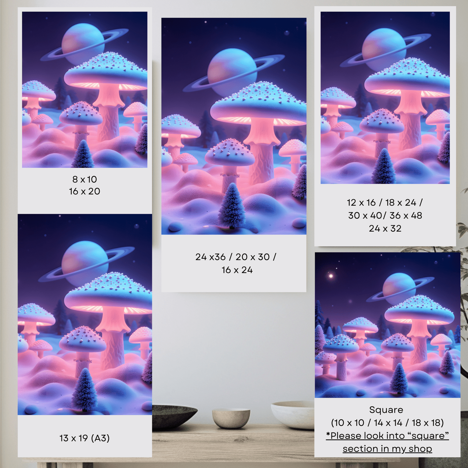 Poster "Glowing Trippy Mushrooms" - Image 3