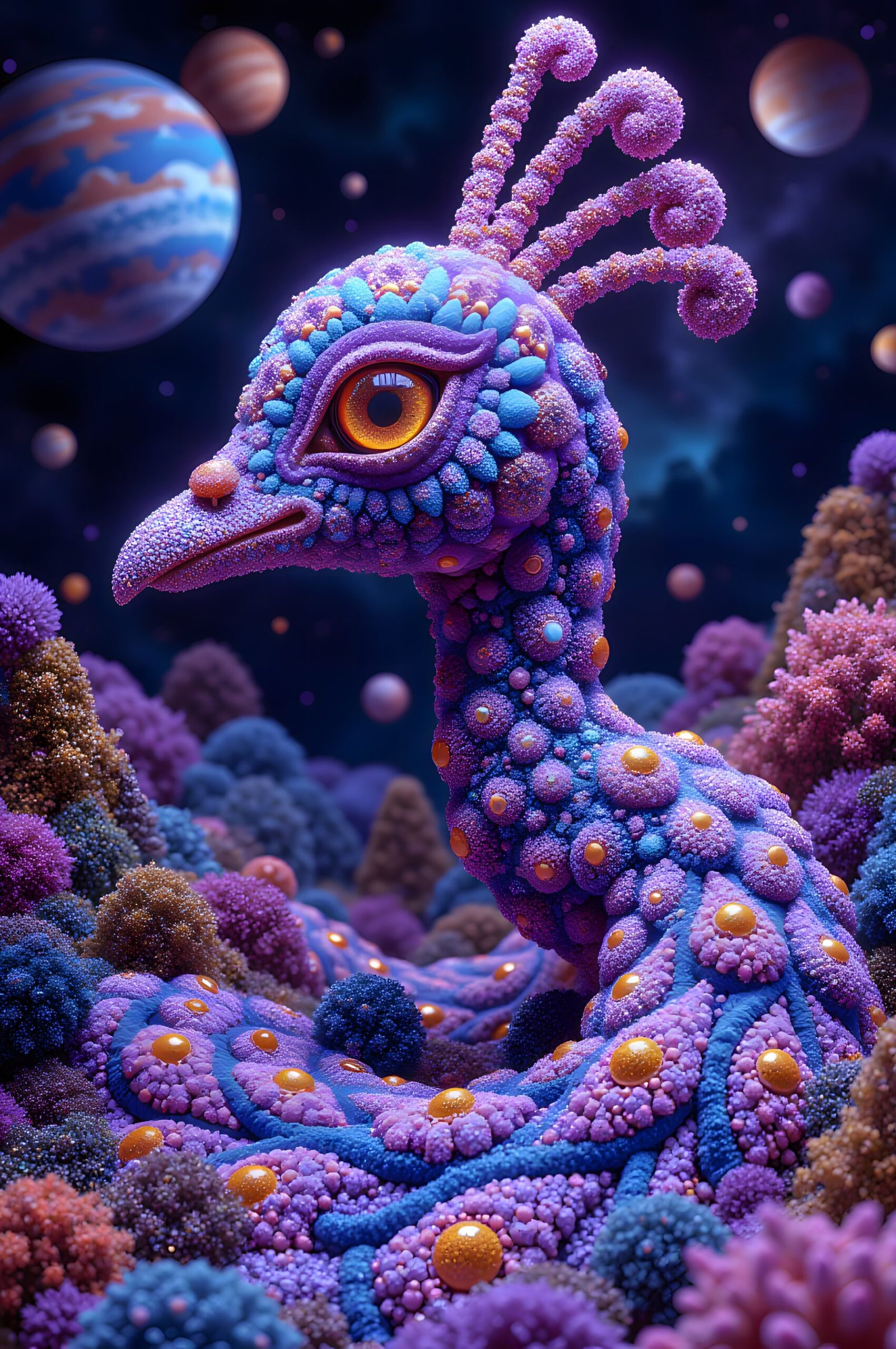 Poster "Psychedelic Peacock Neck"