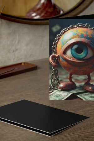 Greeting Card: “The World in Chains – Trippy Surreal Greeting Card On Capitalism & Control”