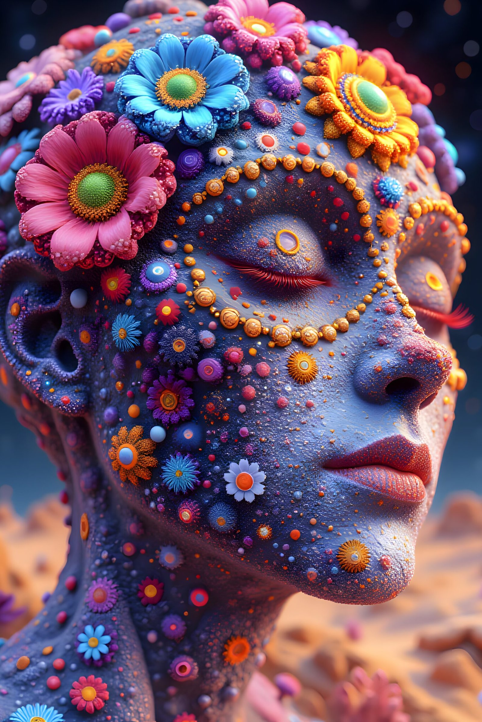 Greeting Card: "Cosmic Blue Goddess - Ayahuasca-inspired" - Image 2